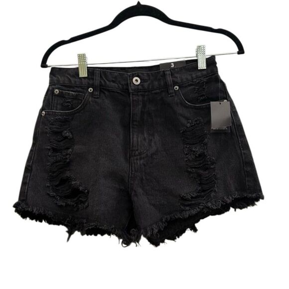 NWT Fashion Nova Women's Jacqueline Distressed High Rise Shorts Size 3 (Small) - Picture 3 of 6